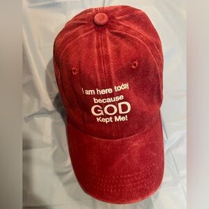 Red Cap with Inspirational Text